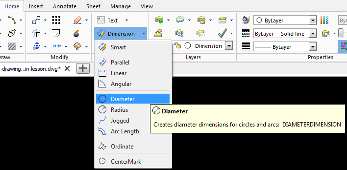 draftsight dimensions