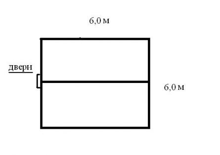 Схема фундамента (6,0 м х 6,0 м).