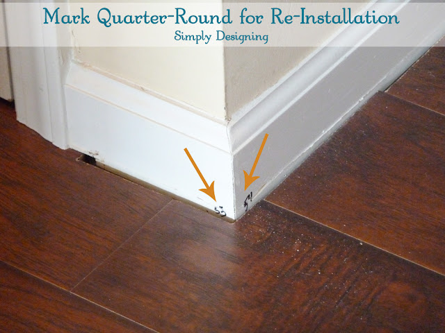 Mark Quarter-Round and Molding for Re-Installation 