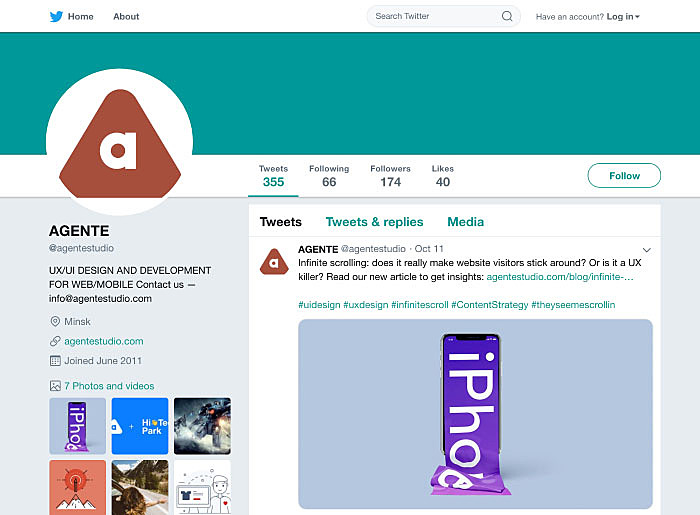 user profile page design