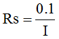 Rs=0.1/I