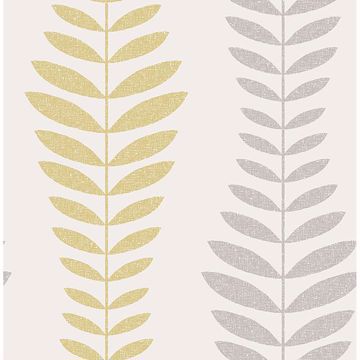 Picture of Sandnes Mustard Leaf Stripe Wallpaper