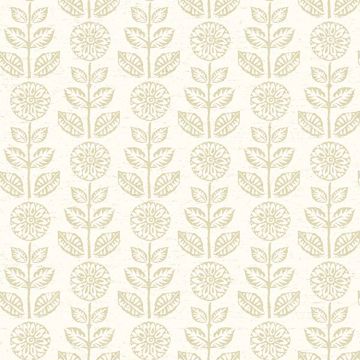 Picture of Dolly Neutral Folk Floral Wallpaper