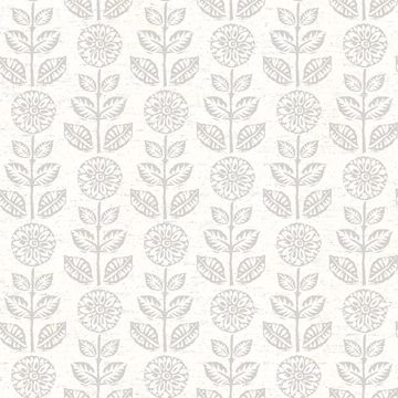 Picture of Dolly Taupe Folk Floral Wallpaper
