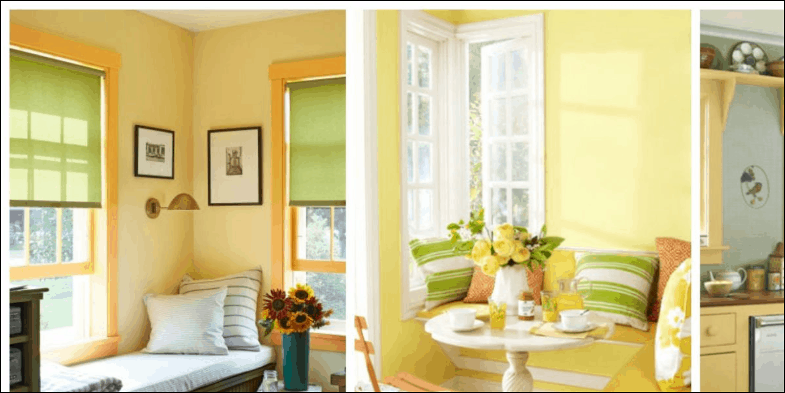 Yellow and soft green at home