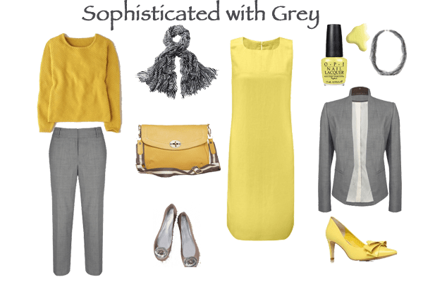 Yellow with sophisticated grey