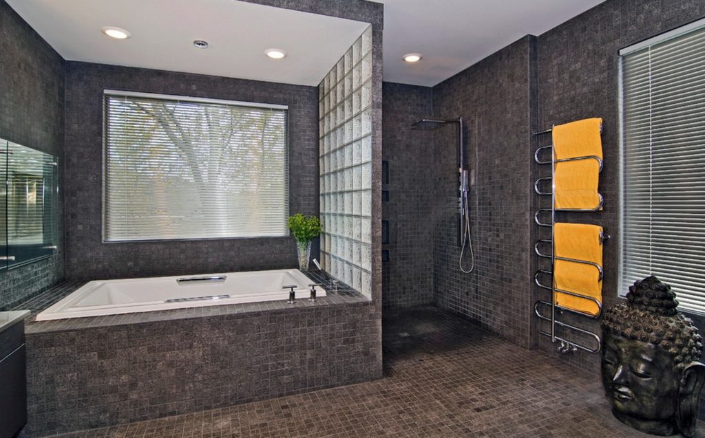 dark-bathroom-design-wall-warmer-towel