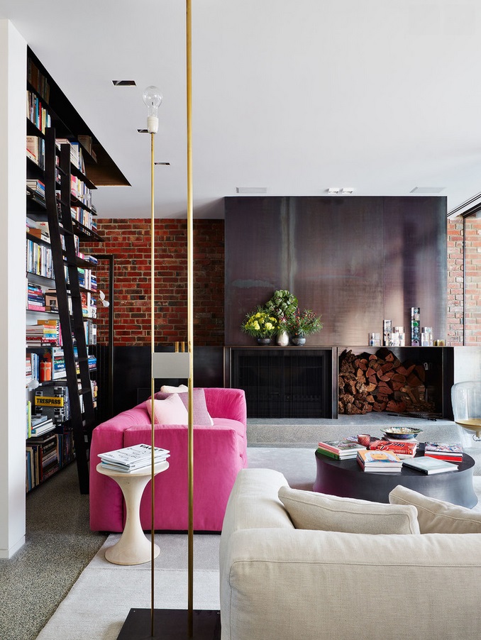 pink-sofa-in-industrial-inspired-room