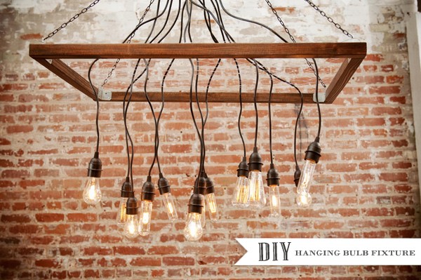 DIY hanging Edison light bulbs