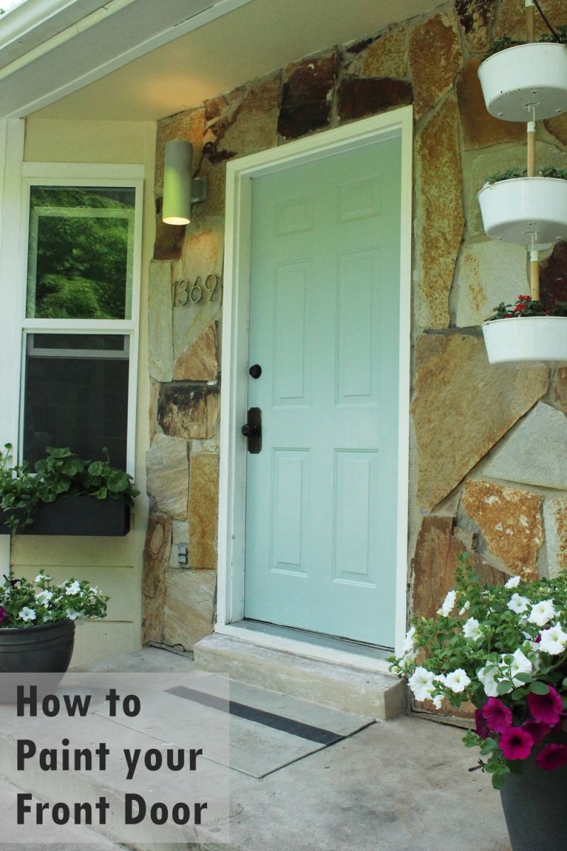 DIY Paint Front Door - Turquoise shade
