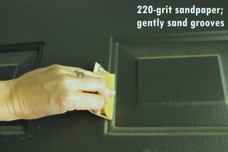 DIY Paint Front Door-sandpaper process