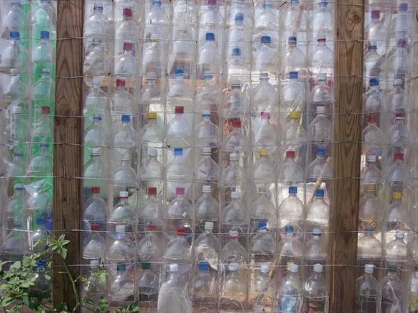plastic bottle wall