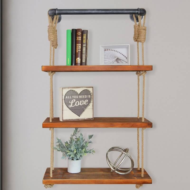 Kitchen Shelves With Accent Ropes