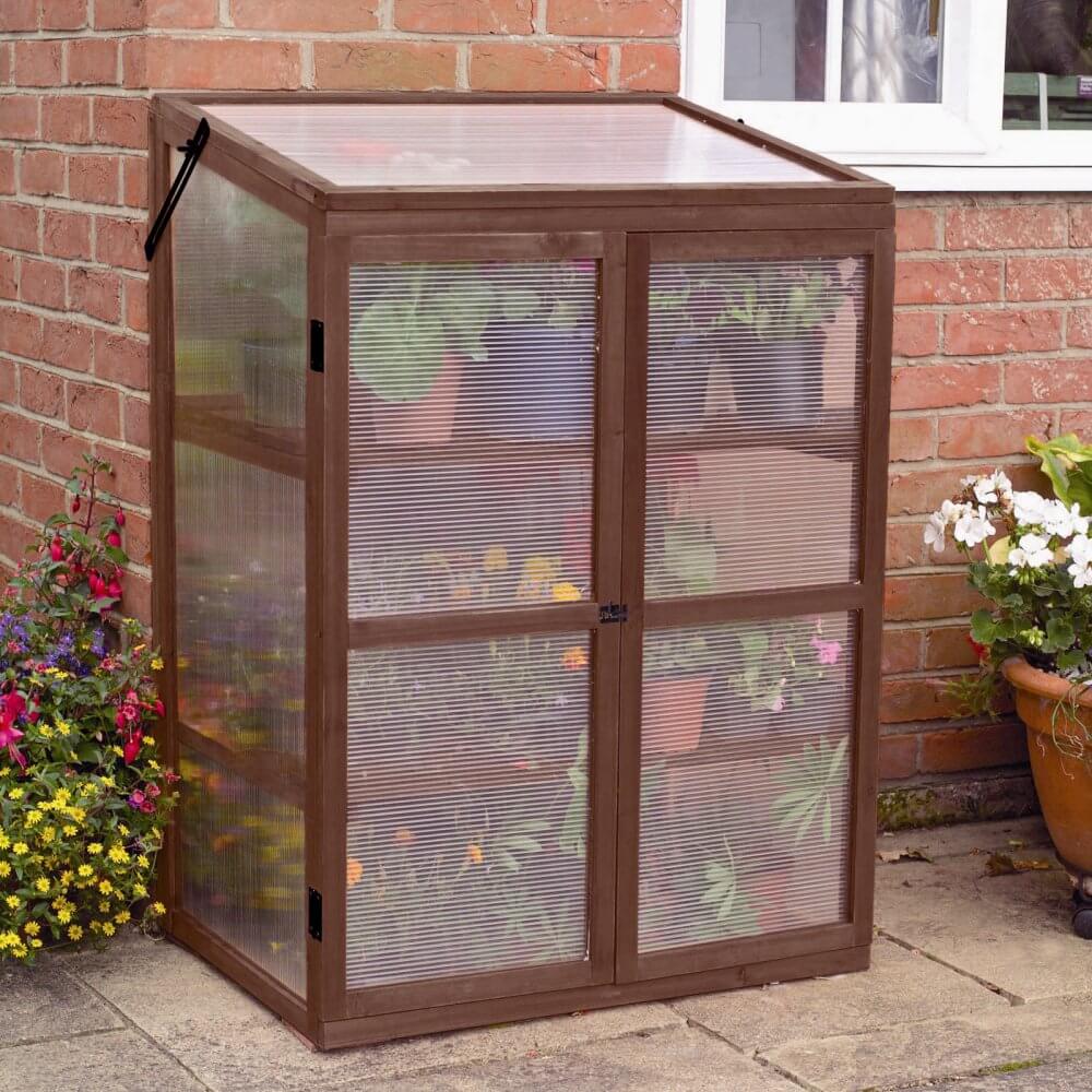 Wooden Shelved Greenhouse