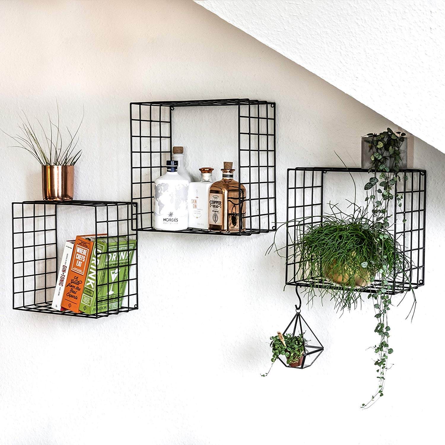 Set of 3 Floating Basket Shelves