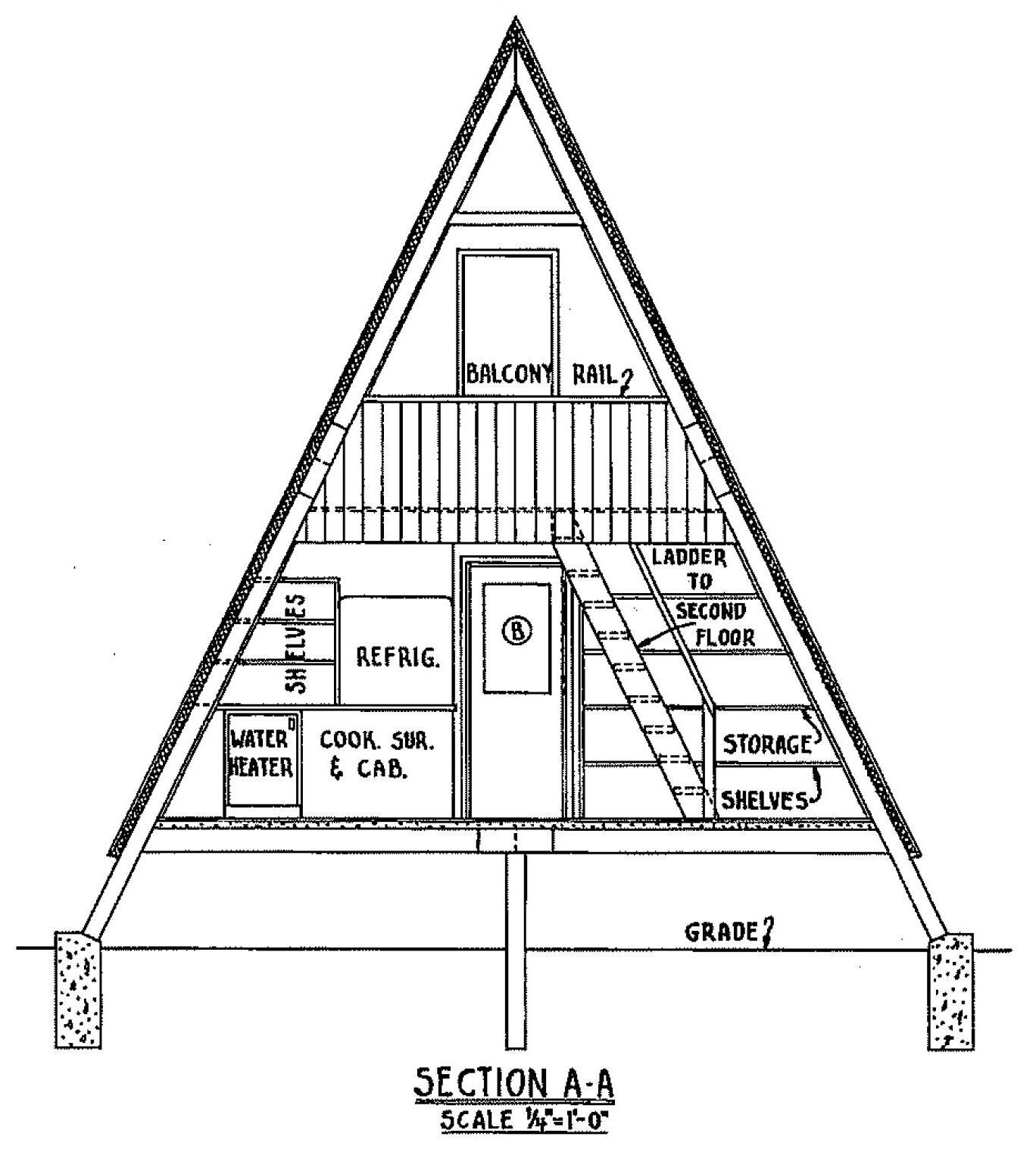 Дом шалаш a-frame планировка