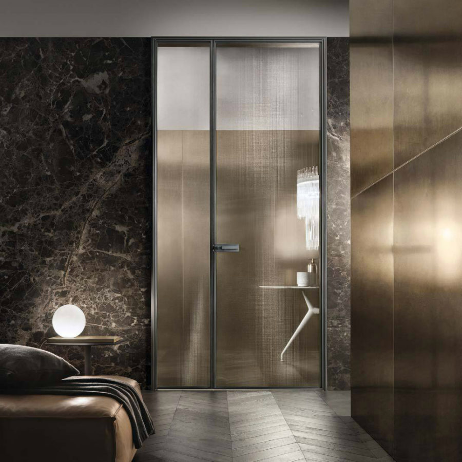 Glass door by Rimadesio Porte Battente