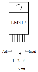 Pinout of LM317 voltage regulator IC