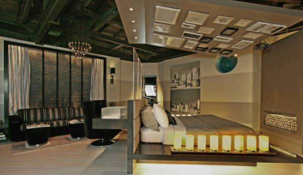 зонирование спальни-гостиной