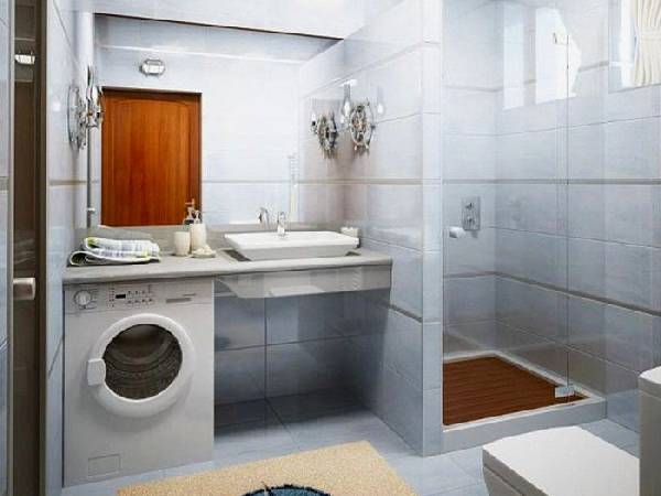 дизайн узкой ванной комнаты совмещенной с туалетом, фото 18