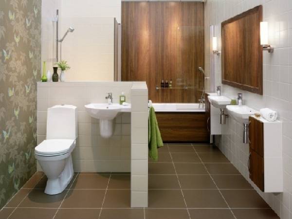 дизайн узкой ванной комнаты совмещенной с туалетом, фото 45