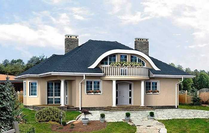 Фото 39: Одноэтажный красивый дом с мансардой красивые одноэтажные дома, фото 39