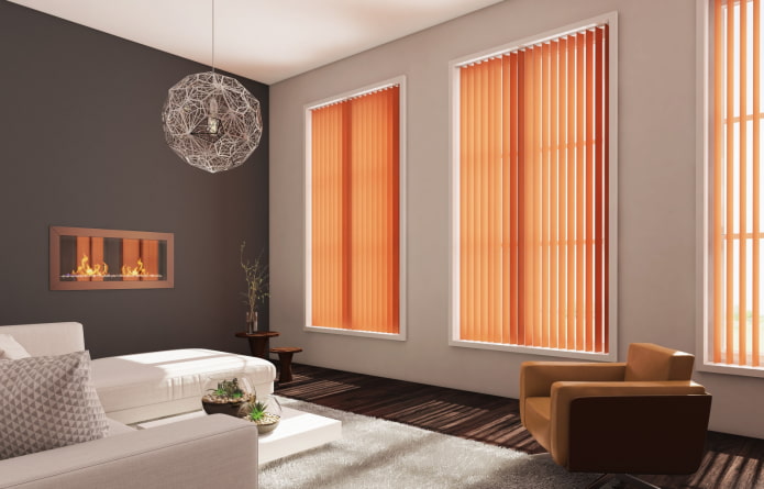 вертикальные ламели оранжевого цвета в интерьере вертикальные ламели оранжевого цвета в интерьере