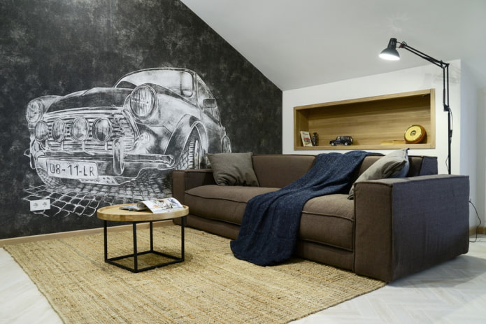 оформление стен в интерьере мансарды оформление стен в интерьере мансарды