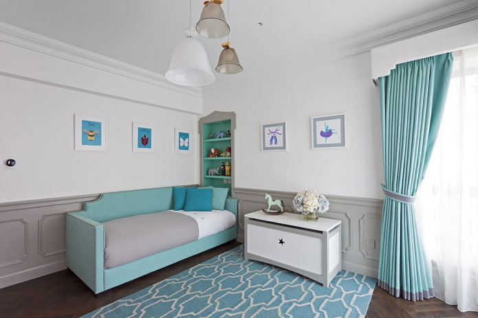 облицованные наполовину стены в интерьере детской облицованные наполовину стены в интерьере детской