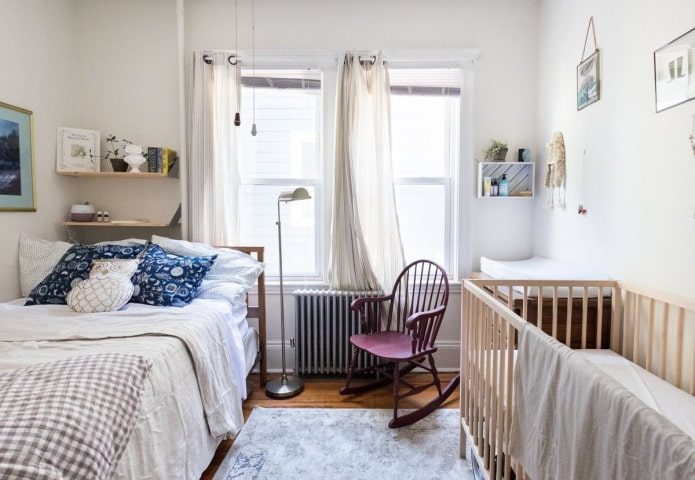 зона родителей в спальне совмещенной с детской зона родителей в спальне совмещенной с детской