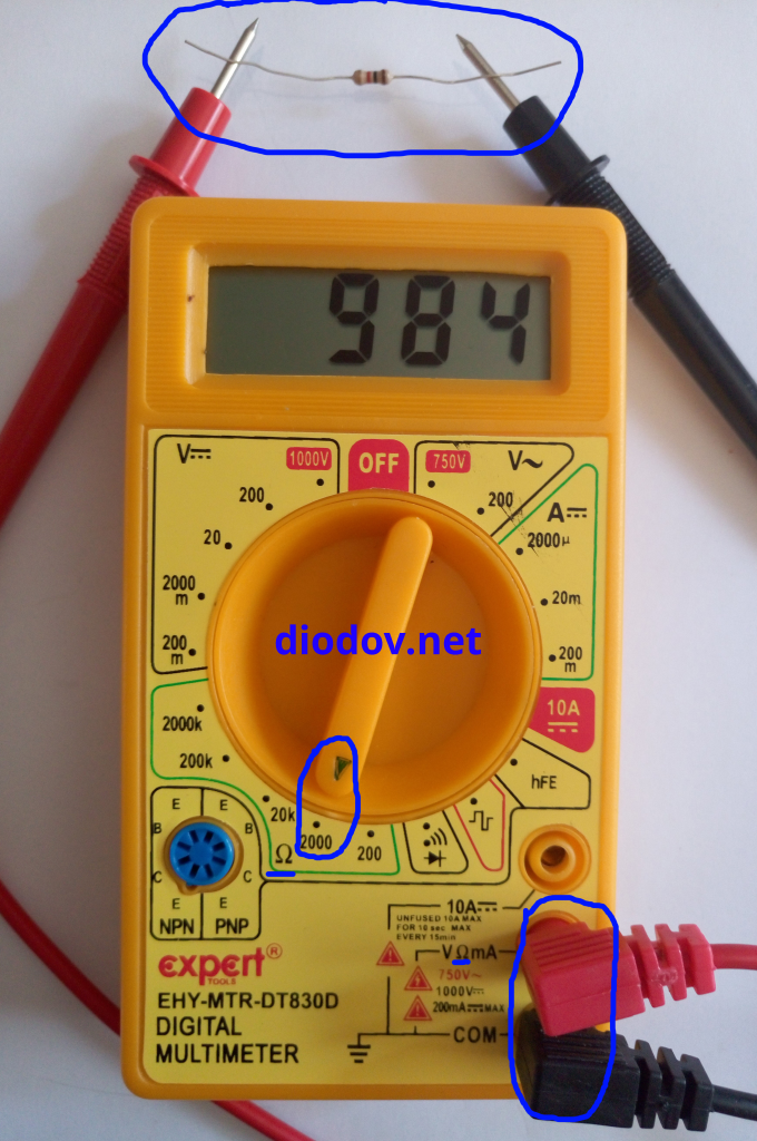 Как измерить сопротивление мультиметром