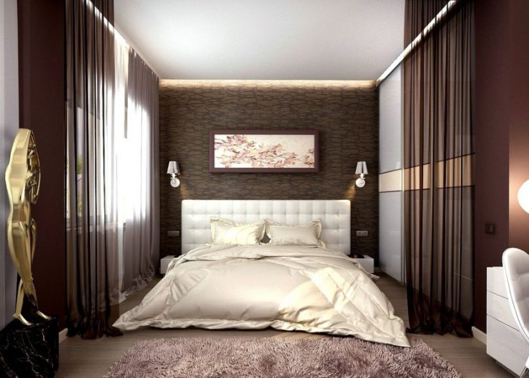 спальня в коричневом цвете