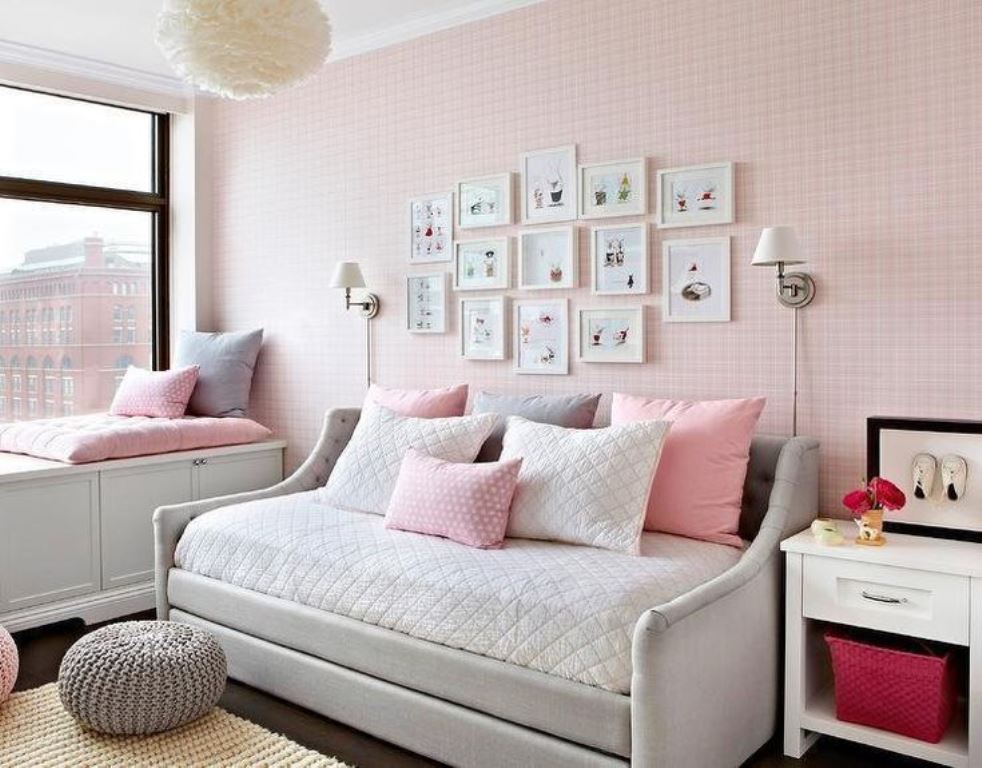 серо розовая спальня идеи дизайна