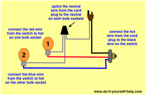 wiring diagram for a 2-way push-button lamp switch