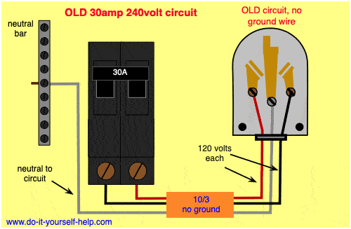 wiring diagram for a 30 amp, 240 volt circuit breaker