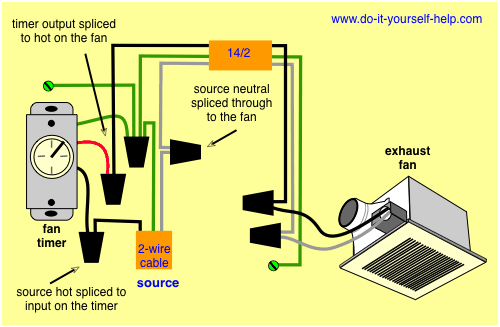 wiring diagram for a bathroom exhaust fan timer