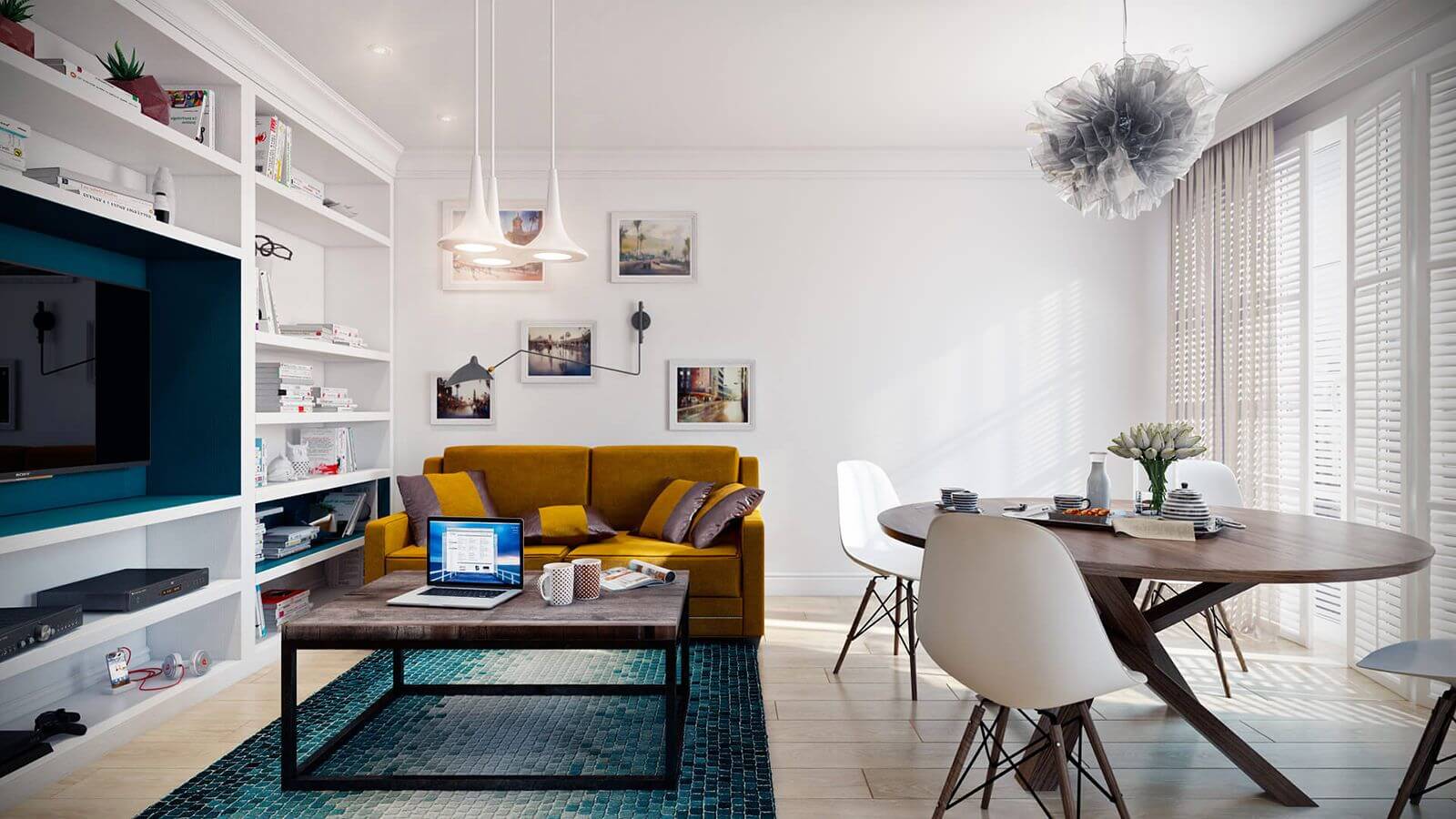 Белые стены и потолок в скандинавском стиле фото