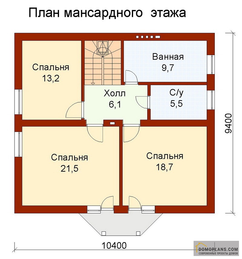 Проект мансардного дома 10 на 10