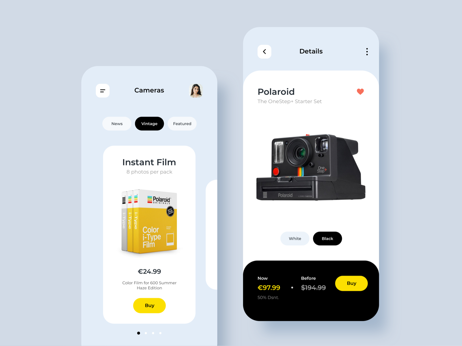 eCommerce App Camera design