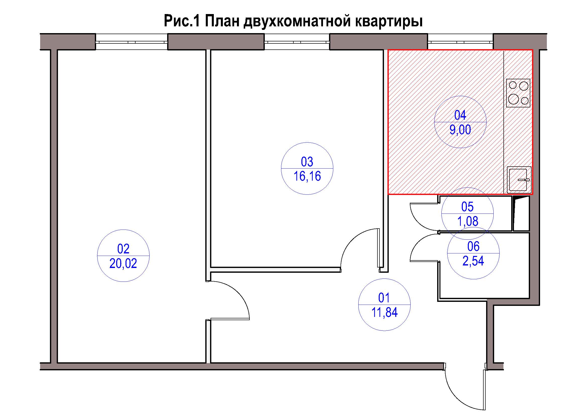 Стандартная планировка двухкомнатной квартиры