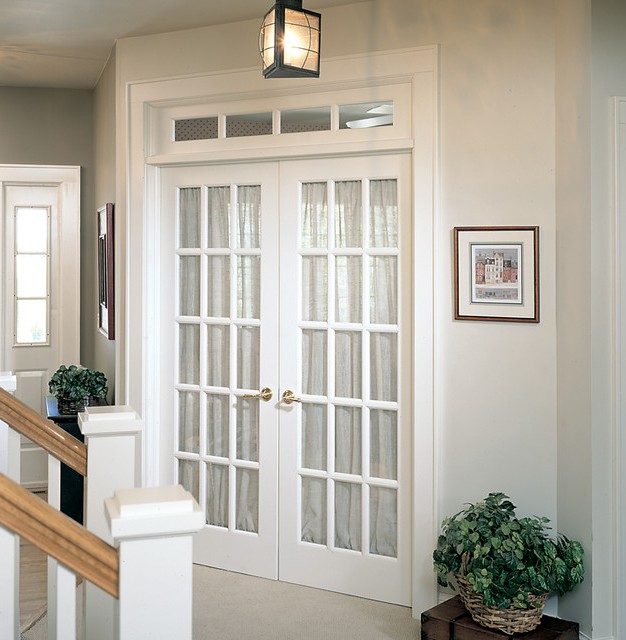 White interior french door with glass
