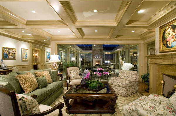 coffered ceiling living rooms