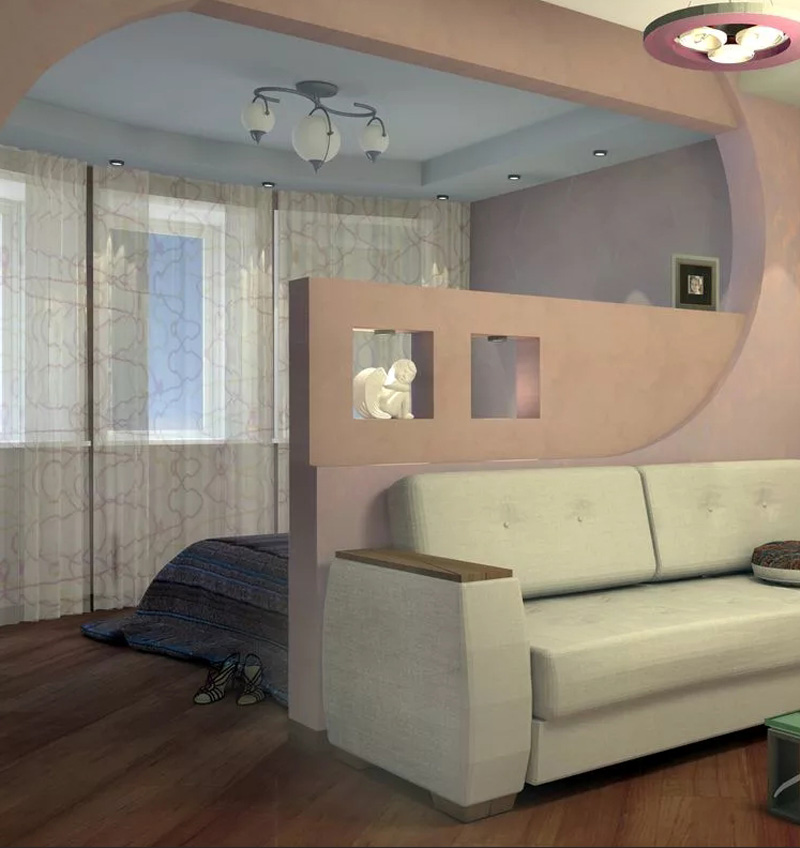 Красиво и оригинально выглядят прямоугольные или дугообразные арки из гипсокартона