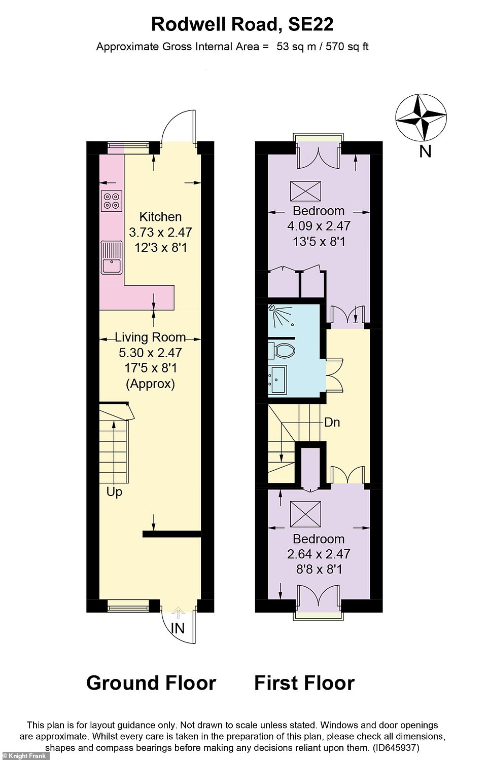 A floor plan shows the layout of the unique property in East Dulwich, South London, which has gone on the market for £700,000