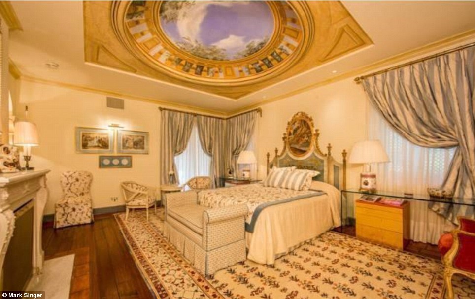 Sleep well: Just one of the nine bedrooms and 25 bathrooms on the property