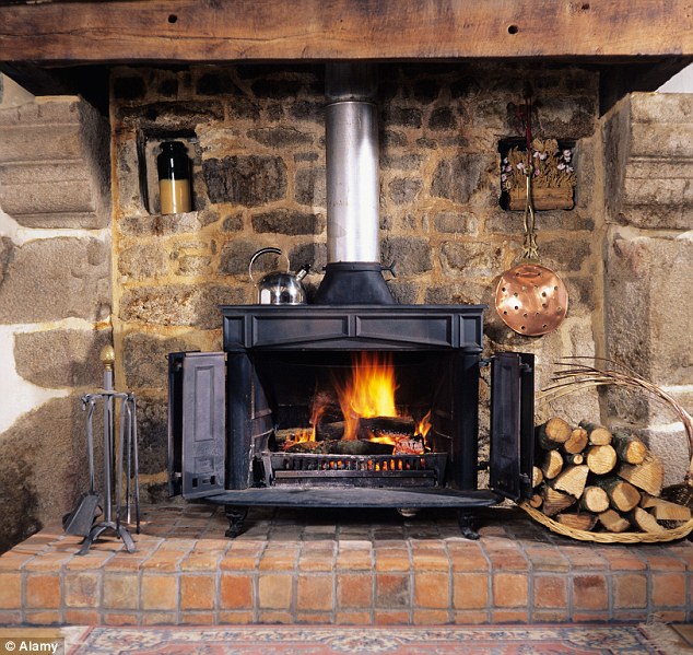 Using a wood-burning stove to heat the room you