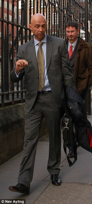 Outside court: The barrister of Ms Bell said Mr Dawson (pictured) had no money and so could not pay her costs