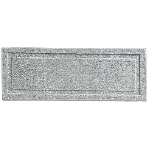 mDesign Soft Microfiber Polyester Non-Slip Extra-Long Spa Mat/Runner, Plush Water Absorbent Accent Rug for Bathroom Vanity, Bathtub/Shower, Machine Washable - 60" x 21" - Gray