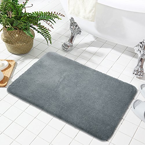 MAYSHINE Bath mats for Bathroom Rugs,Extra Soft, Absorbent, Densely Woven Shaggy D8 Microfiber,Machine-Washable, Perfect for Doormats Tub Shower(20X31 inch Gray)