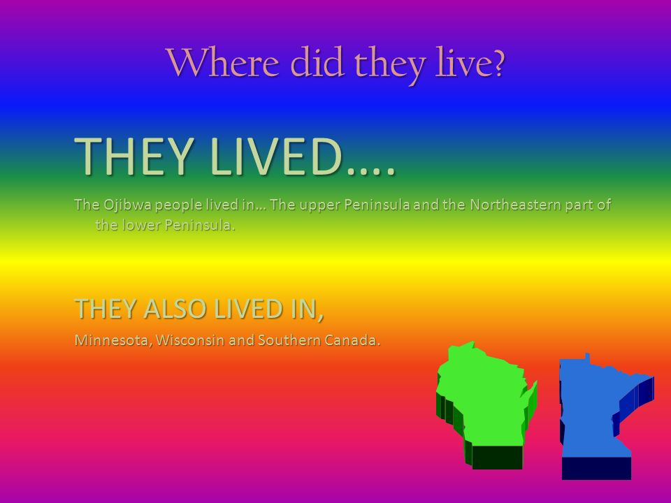 Where did they live. THEY LIVED….